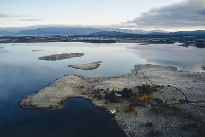 Peaceful wetland in autumn evening