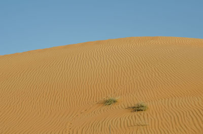 Scenic view of desert against clear sky