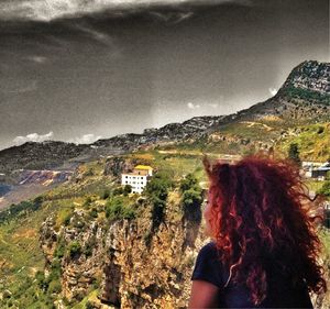 Scenic view of mountains against sky