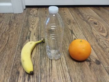 High angle view of orange on table