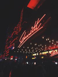 Low angle view of crowd at night