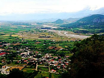 Aerial view of village