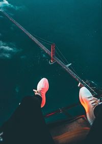 Low section of woman sitting on boat