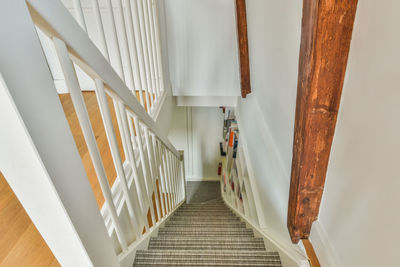 High angle view of staircase at home