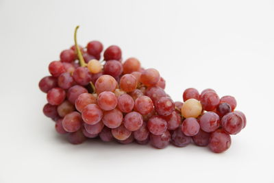 Close-up of grapes against white background