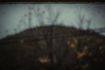 Full frame shot of raindrops on window