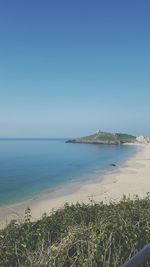 Scenic view of beach against sky