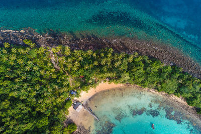 High angle view of sea