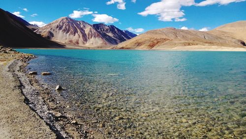 View of lake with mountain in background