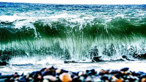 Water splashing in sea