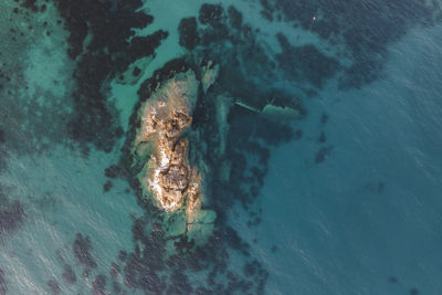 High angle view of sea