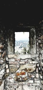 Old stone wall by window