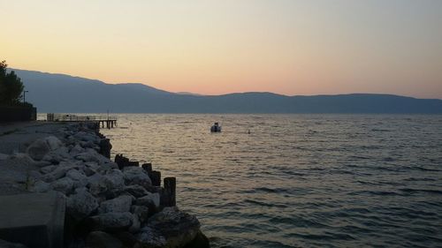 Scenic view of mountains at sunset