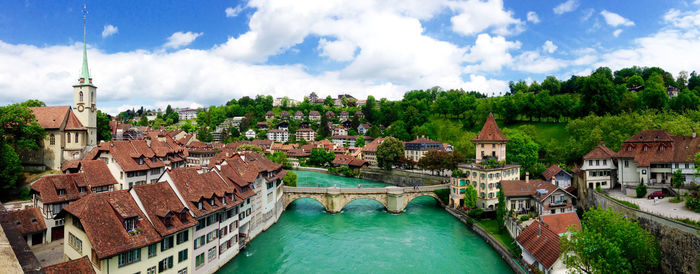 Panoramic view of buildings in town