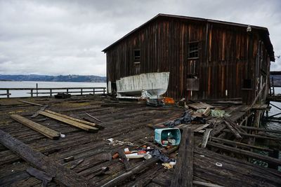 An abandoned fishery is slowly reclaimed by the unstoppable waters of the columbia river