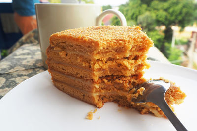 Close-up of cake in plate