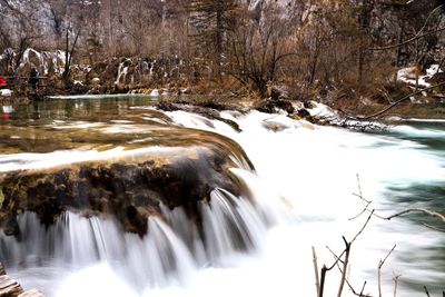 Scenic view of waterfall