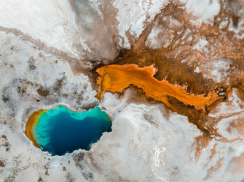 Upper geyser basin of yellowstone national park, wyoming, united states