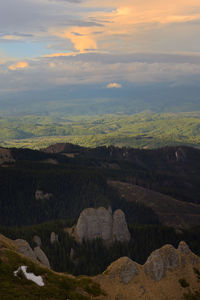 Scenic view of landscape against sky during sunset