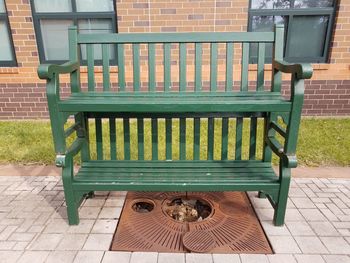 Empty bench in park