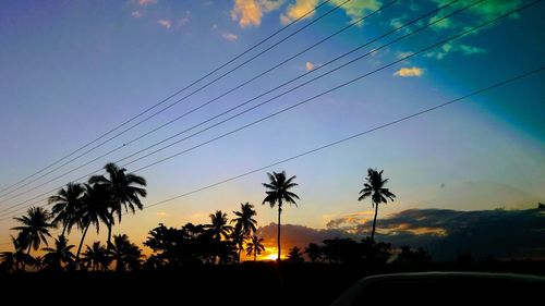 Silhouette palm trees against sky during sunset