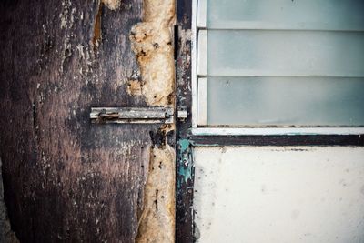 Close-up of old metal door