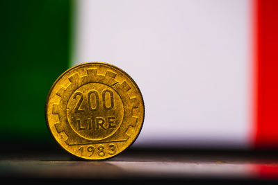 Close-up of coins