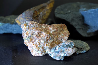 Close-up of stones on rock