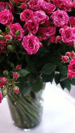 Close-up of pink rose bouquet