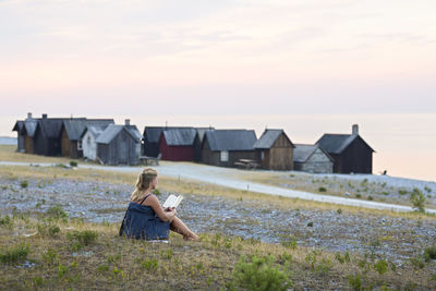 Woman reading book