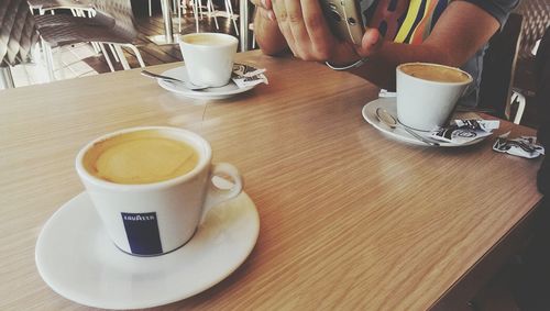 Coffee cup on table