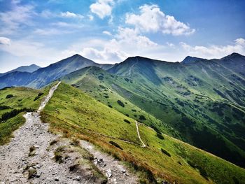 Scenic view of mountains against sky