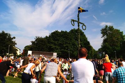 People in park against sky