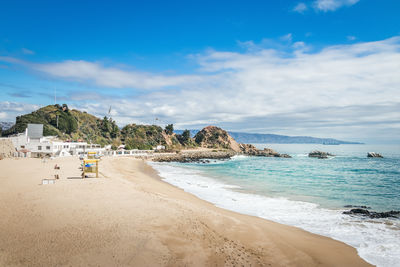 Panoramic view of beach against sky