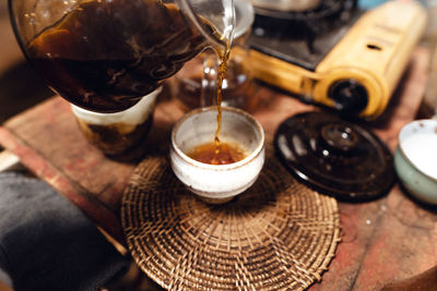 Barista pouring