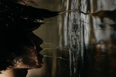 Close-up portrait of wet plant