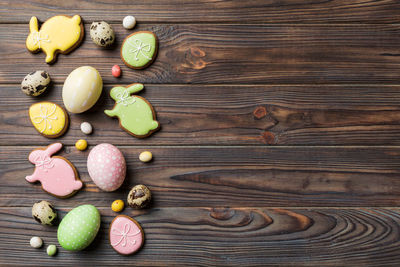 Directly above shot of various ingredients on table