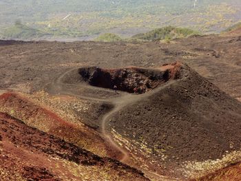 High angle view of desert land