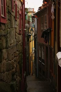 Alley amidst residential buildings