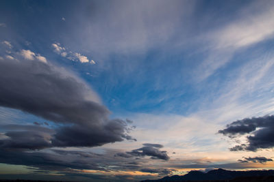 Low angle view of sky during sunset