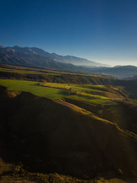 Scenic view of landscape against clear sky