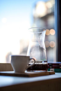 Close-up of coffee on table