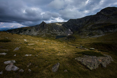 Scenic view of mountains against sky