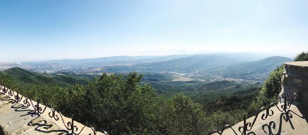 Scenic view of mountains against clear sky