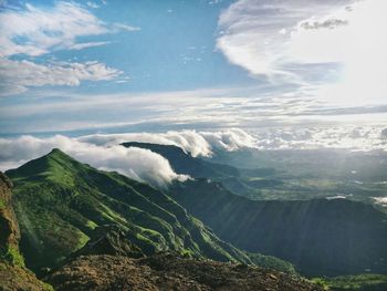 Scenic view of mountains against sky