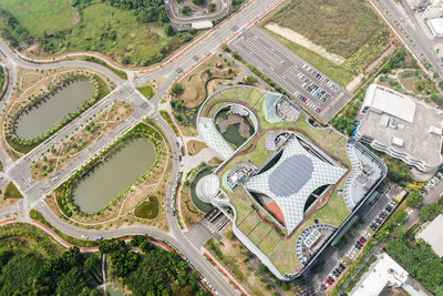 High angle view of cityscape