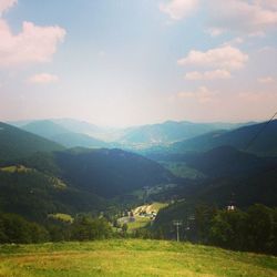 Scenic view of mountains against sky