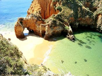 Rock formation in sea