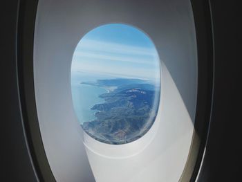 Landscape seen through airplane window