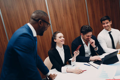 Business colleagues working at office